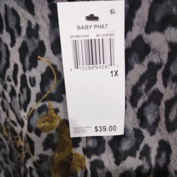 BABY PHAT Trendy Plus Size Sheer Animal Print T-Shirt - Picture 9 of 9